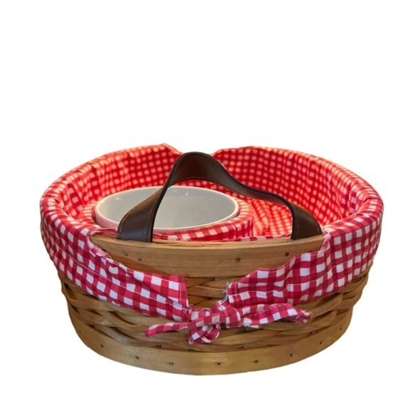 Two Red White Gingham Baskets Heritage Mint Round & Unbranded Oval Chip & Dip - Picture 12 of 15